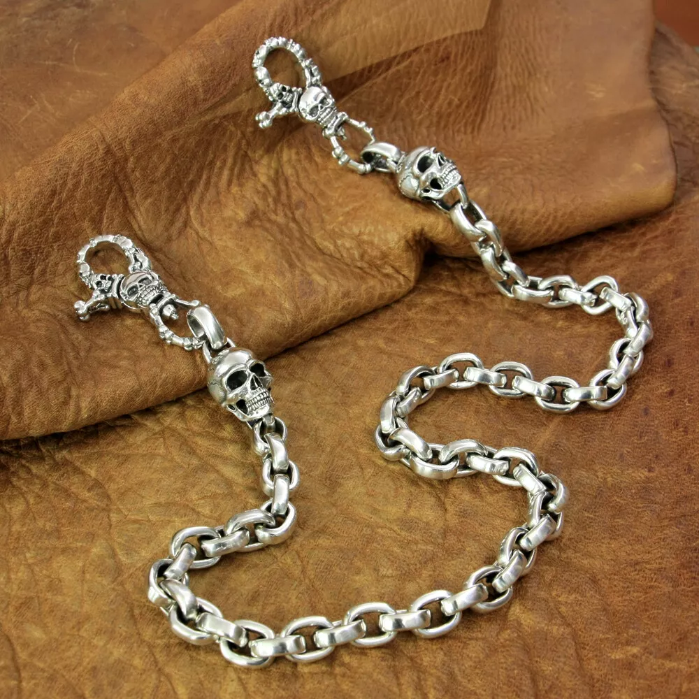 Sterling Silver Biker Lion Head Wallet Chain