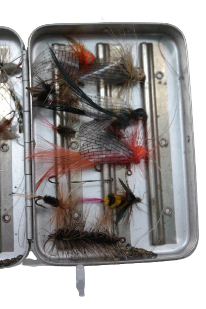 Perrine sterling quality box with vintage hand tied flies - Image 4 of 4