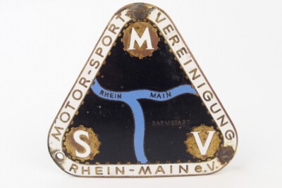alte Auto Plakette - Motorsport Vereinigung Rhein Main - MSV