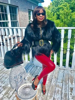 Designer Adrienne Landau black long haired goat fur fox fur jacket Coat S-M 0-6 - Image 1 of 4