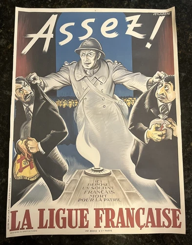 German Third Reich Wartime Military French League Poster WW2 WWII