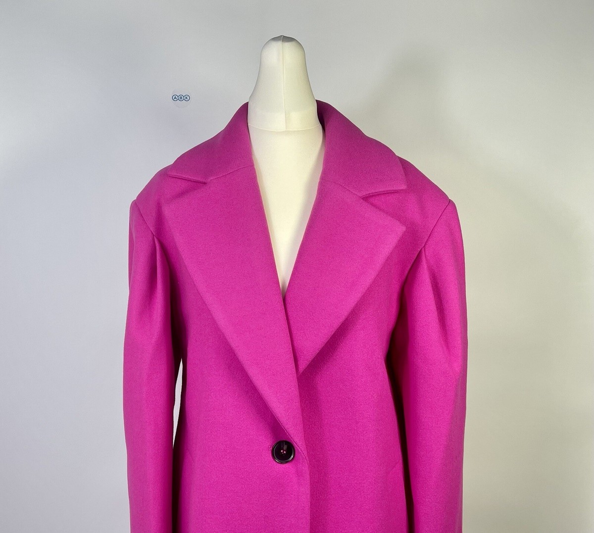 River Island Long Line Wool Look Twist Over Coat Blazer Jacket