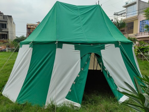 WEEKEND SALE Camping Tent Medieval Burgandian 5x3 Meter Green White Event tent - Picture 2 of 17