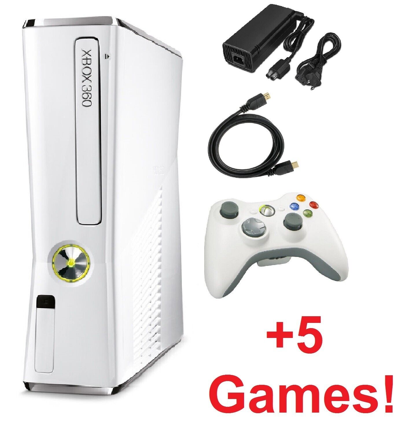 Buy the Xbox 360 FAT 60GB White Console Bundle Controller & Games #4