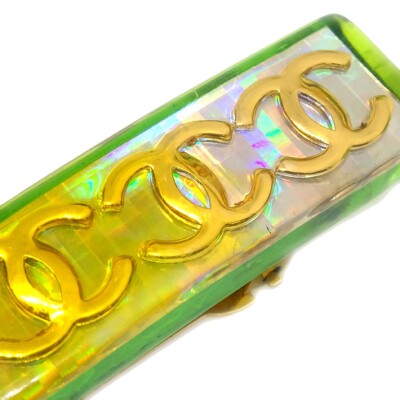 Chanel Hair Clip Barrette Yellow Gold 61 141328 | eBay display picture 2