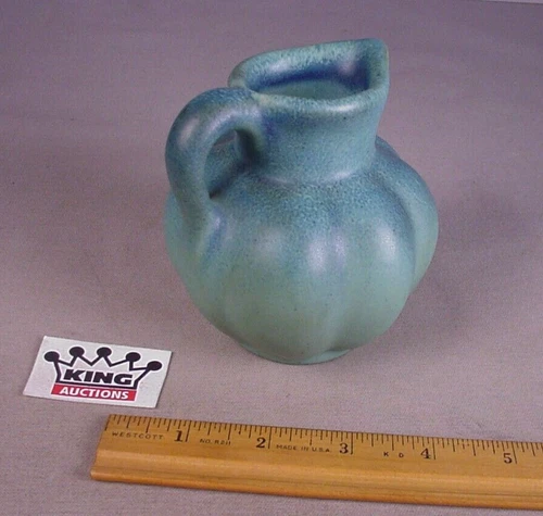 Vtg Van Briggle Art Pottery mini Pitcher Ewer 4" Blue Green Colo Spgs.