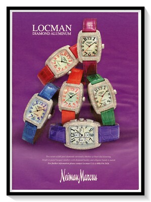 Locman Diamond Aluminum Wristwatch Print Ad Vintage 2001 Magazine Advertisement