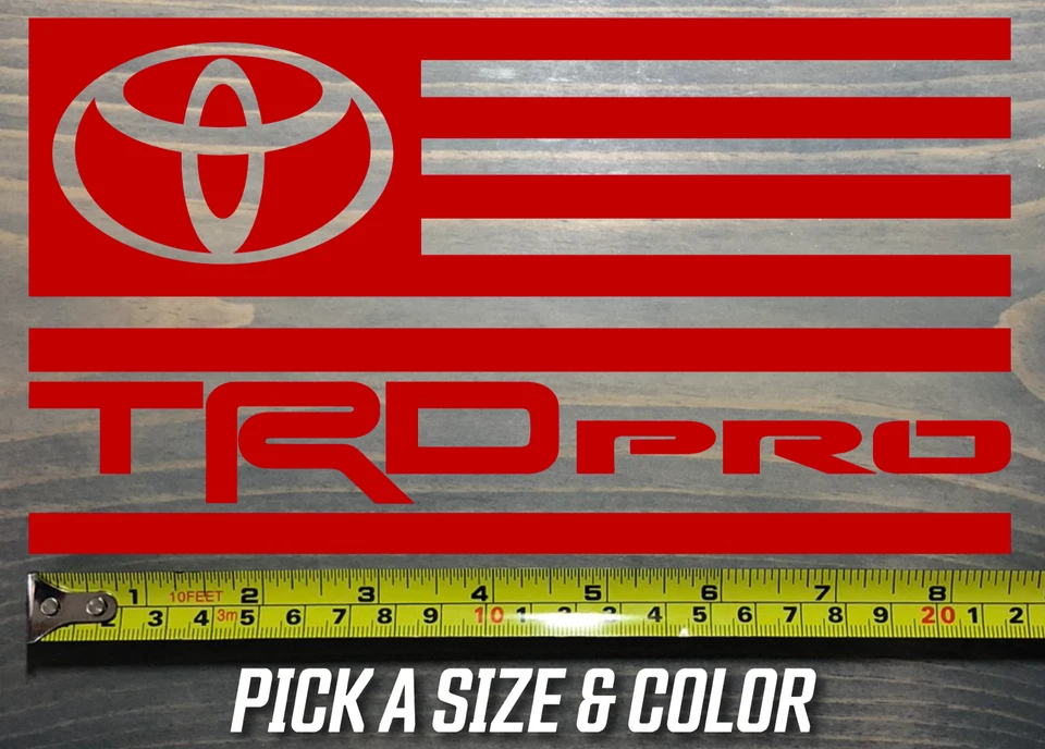Calcomanía adhesiva bandera TRD Pro 4Runner Toyota FJ Cruiser Tacoma Tundra SR5 todoterreno Foto 4 de 4