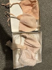 Vintage Knit Pink Baby Bonnets/Hats Lot Of 4 Tassels Ties Pom Poms