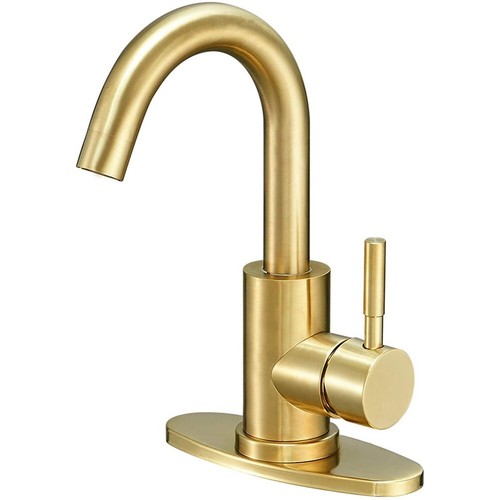 Gold Geb??rstet K??chenarmatur Mischbatterie Schwenkverarmung Waschbecken - Bild 3 von 11