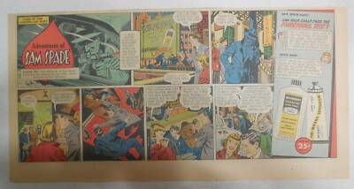 Wildroot Cream Hair Tonic Ad: The Adventures of Sam Spade ! 1940's 7.5 x 15 inch