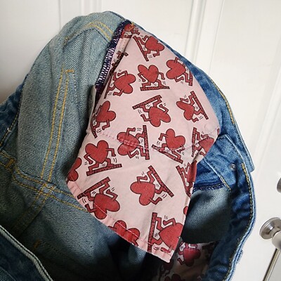 Keith Haring Alice + Olivia Patch Jeans Byron Cropped Embroidery