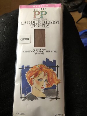 Pretty Polly Leiter Widerstand Strumpfhose in Chiffom hellbraun Größe Medium
