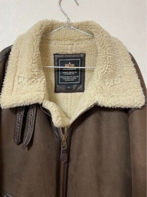 ⭐︎ytomoaki⭐︎ ALPHA INDUSTRIES B-3 Alpha Industries B3 Flight Bomber Jacket Sheepskin Leather