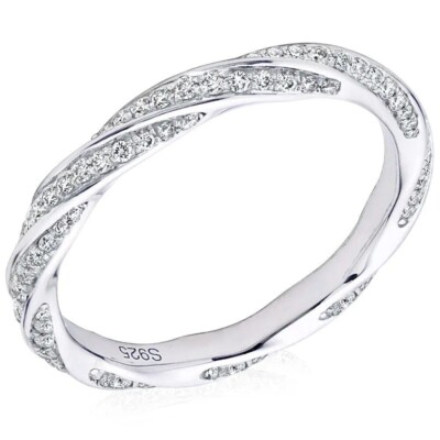   14K vergoldet  Lab-Created Infinity Twist Ehering für Frauen US Größe:7