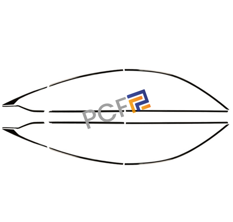 Glossy Black Steel Window Frame Accessories Strip Trim For 2018-23 ...