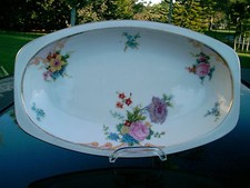 'BRIDAL ROSE ' EPIAG CZECHOSLOVAKIA  VEGETABLE DISH GREAT CONDITION 9.5" X 5.75"