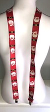 Vintage Santa Face Christmas Clip On Suspenders Santa Claus Elastic READ