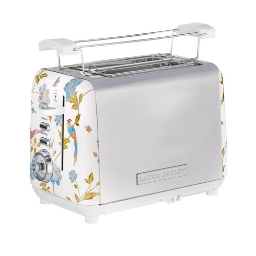 Laura Ashley 2 Slice Toaster - Elvenden White & Silver SBT582WS - Picture 4 of 5