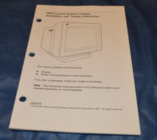 NEW IBM PERSONAL SYSTEM/2 DISPLAY INSTALLATION AND TESTING INSTRUCTIONS 6280206