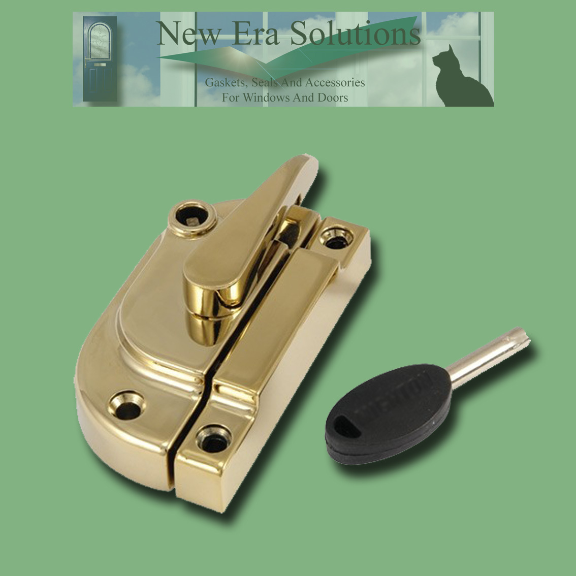 Locking Fitch Fastener, Catch, Sash Window Lock, Satin, Brass, White or