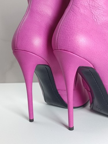Giuseppe Zanotti Pink Leather Ankle Boots Pointed Toe Stiletto Heel 38,5 cm - Foto 9 di 24