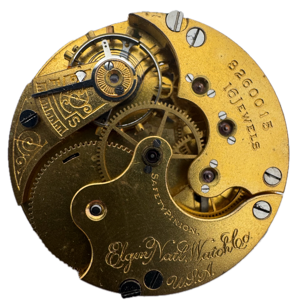 1900 Elgin 16J Antique Hunter Pocket Watch Movement 6s 230