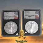 2021 $1 American Silver Eagle First & Last Day Issue T-1 & T-2 Eagles NGC MS70🔥