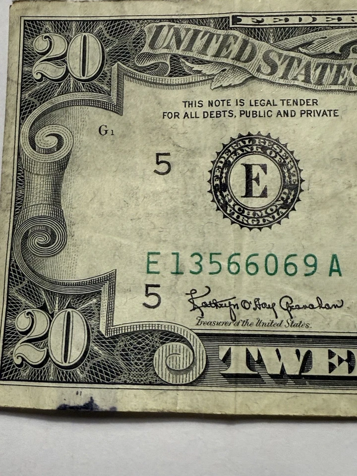 1963 A SERIES TWENTY DOLLAR FEDERAL RESERVE STAR NOTE  Cleveland - Image 3 of 4