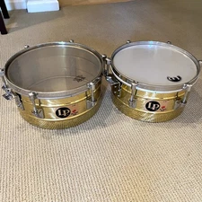 Latin Percussion Tito Puente 13" and 12" Timbales - Brass (no stand)