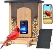 Smart Bird Feeder with Camera, 2K HD, Solar Powered, Auto Capture, 16000+ Birds	
