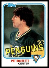1981-82 Topps Hockey Card Pat Boutette Pittsburgh Penguins #E81 NM