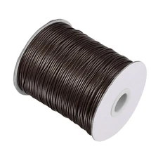 Waxed Polyester String Cord 172 Yards 1.2mm for DIY Craft Pastel Brown