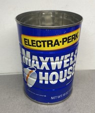 Vintage Maxwell House Coffee Can Electra-Perk Empty No Lid 1 Lb