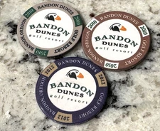 BANDON DUNES GOLF COURSE Resort Poker Chips Golf Ball Markers Lot of 3 2010 2012