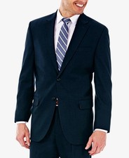 New 220 Haggar JMH Premium Classic-Fit Stretch Suit Jacket Men's 44R Navy Blue