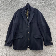 Kroon Blazer Men 42R Navy Wool Cashmere Ritchie Convertible Zip Sportcoat Jacket