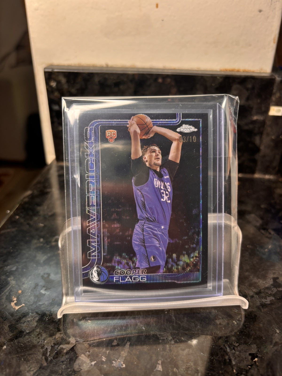 2025-26 Topps Chrome Cooper Flagg #251 Black Wave Refractor Rookie RC /10