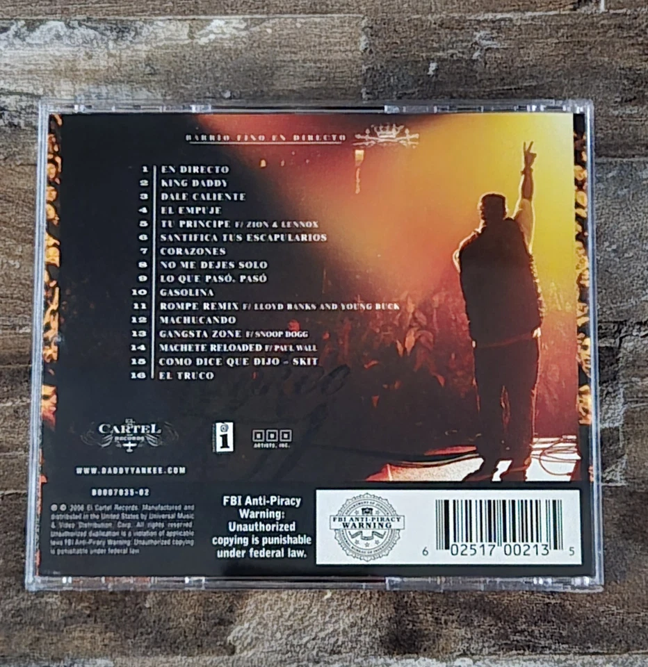 Daddy Yankee Barrio Fino Endirecto Audio Version Only CD - Image 4 of 4