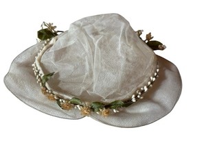 Antique Vintage Wax Flower Bridal Wedding Crown Headdress