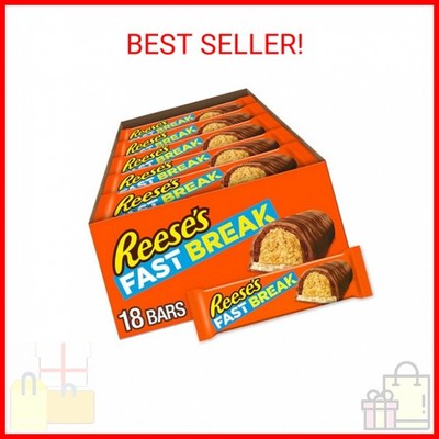 REESE'S FAST BREAK Peanut Butter Nougat Candy Bars, 1.8 oz (Pack of 18)