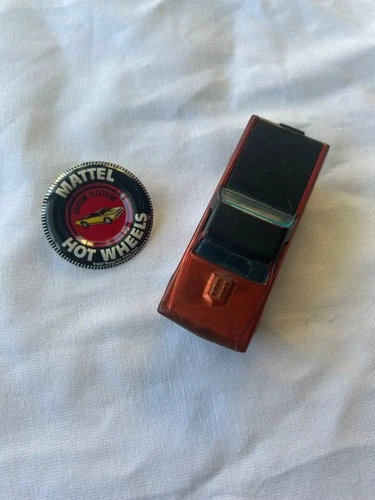 Vintage Hot Wheel Redline Custom Fleetside Orange HK w/ button