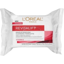 L'Oreal Paris Skincare Revitalift Makeup Removing Wipes with Vitamin E, 30 Count