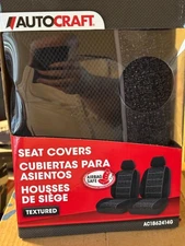 Autocraft Textured Seat Covers. Black. 2 covers in box.