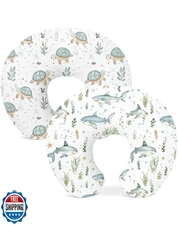 Nursing Pillow Covers 2 Pack, Breastfeeding Pillow Slipcovers Soft and Stretc