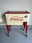 Coca-Cola Vintage Cream/White Red Rolling Cooler 80 Qt