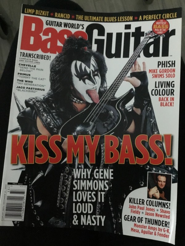 Brand New fall 2003 GUITAR WORLD BASS GUITAR MAGAZINE with Gene on the Cover