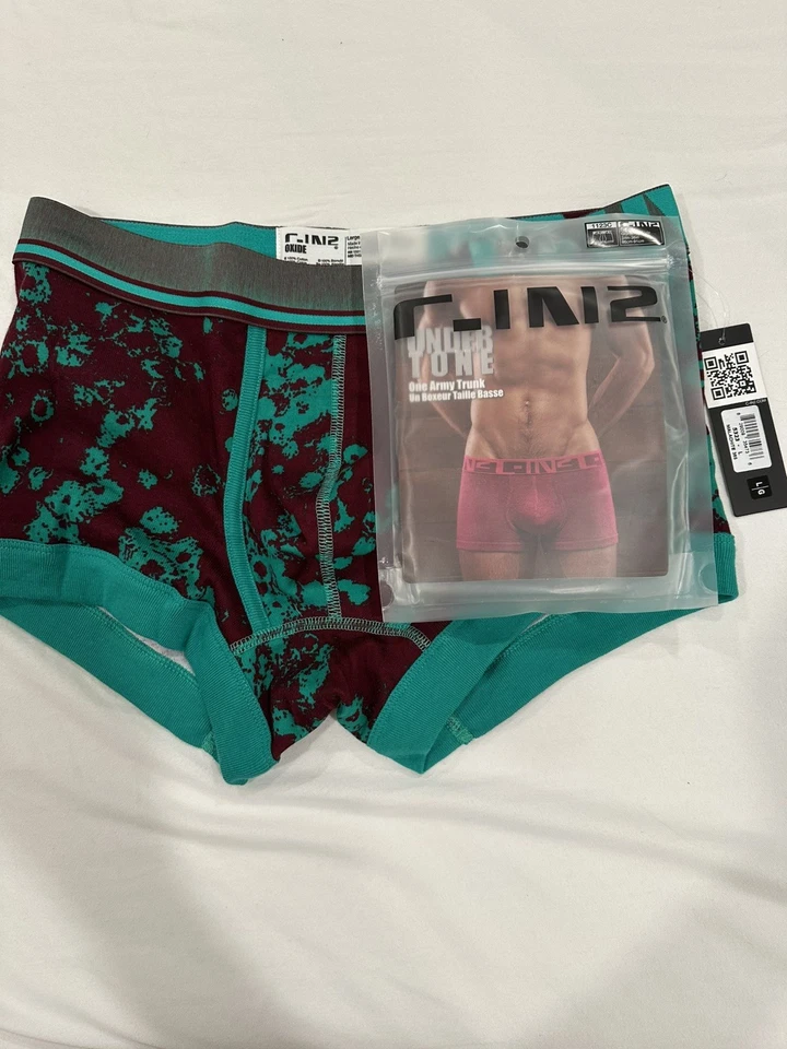 C-IN2 Undertone Cotton Low Rise Trunk Underwear Green/dark purple Mens Size L - Image 3 of 4