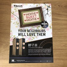 HIFIS33 MAGAZINE ADVERT 11X8 HENLEY AUDIO: KLIPSCH RF-7 III LOUDSPEAKER