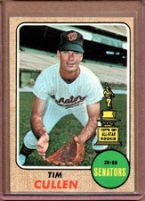 1968 TOPPS TIM CULLEN #209 (EX OR BETTER) CREASE FREE